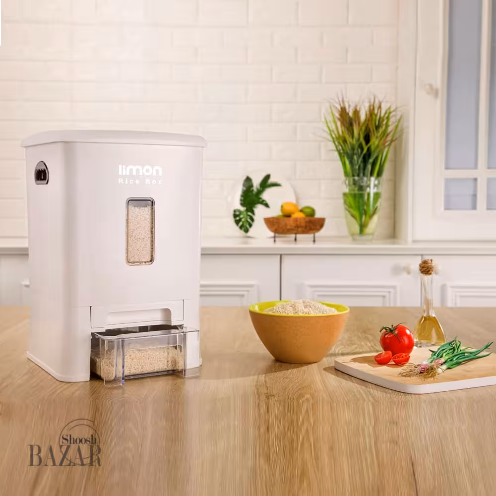 سطل برنج 12کیلویی چهارگوش لیمون کد 1606