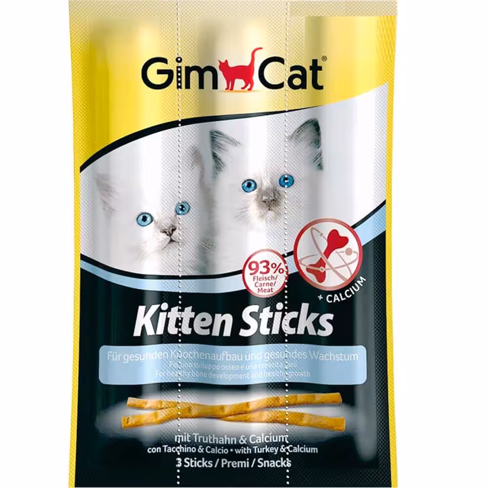 استیک مدادی بچه گربه جیم کت مدل Kitten Sticks طعم بوقلمون تعداد 3 عدد