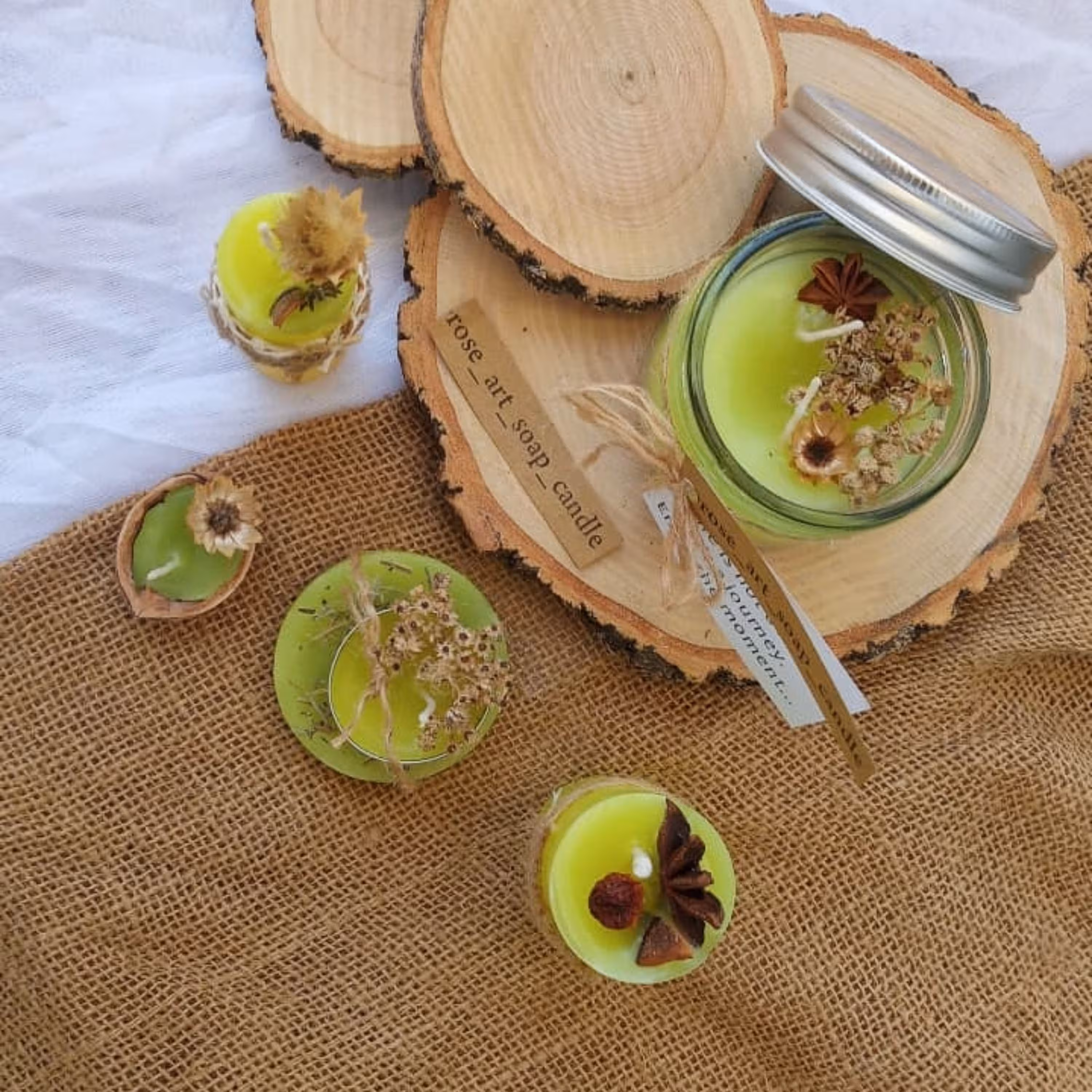 پک 6 عددی شمع گل خشک