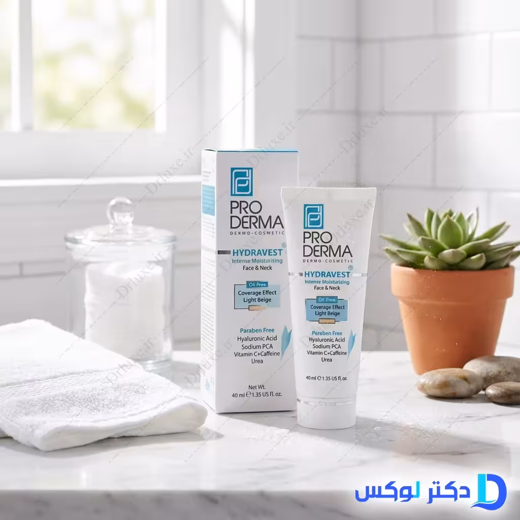 کرم مرطوب کننده قوی و رنگی صورت و گردن پرودرما