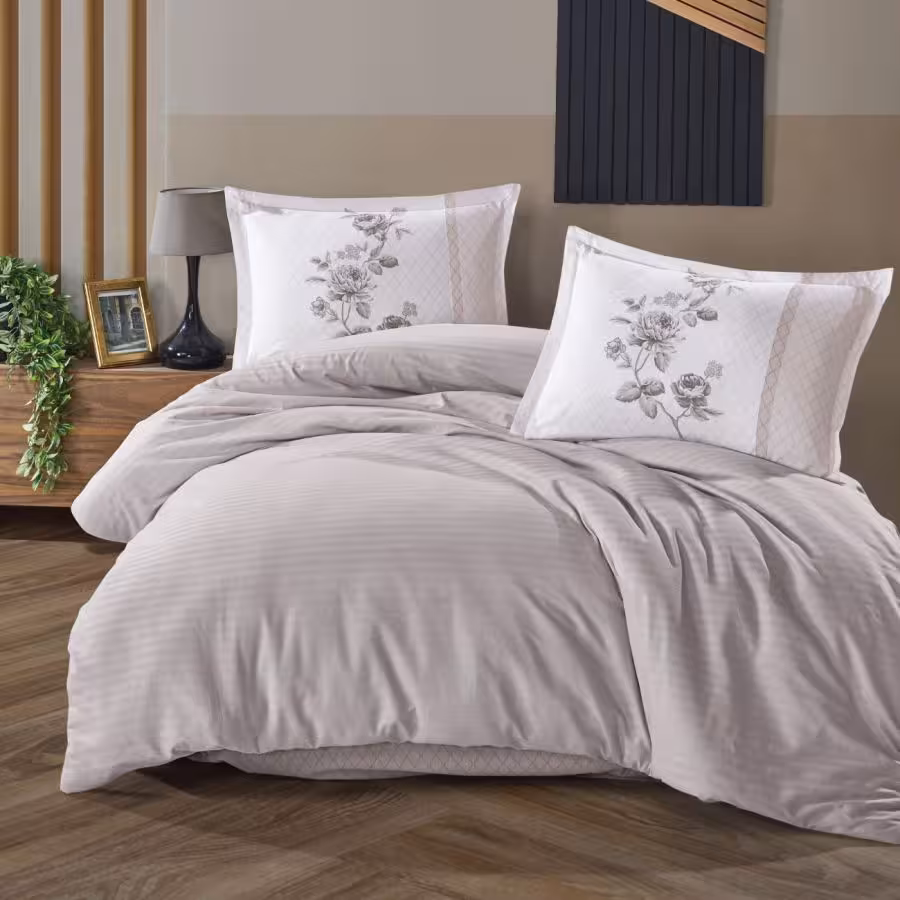 روتختی هتلی طوسی روشن طرح‌دار کاوری مدل Suave