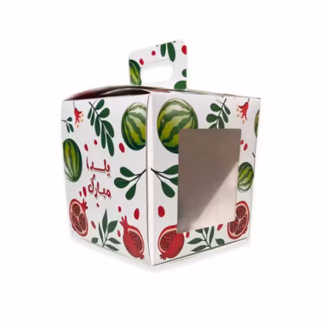 جعبه مینی کیک 14 در14 طرح هندوانه