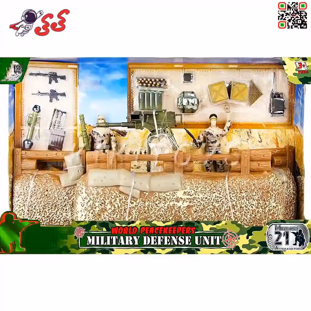 ماکت سنگر و پایگاه صحرایی نظامی با سرباز مفصلی 77081 برند ام اند سی MILITARY DEFENSE UNIT M C TOY