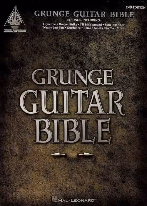 خرید از آمازون کتاب Grunge Guitar Bible از Hemethod | مجموعه تبلچر آهنگ‌های گرانج با نت‌نویسی دقیق