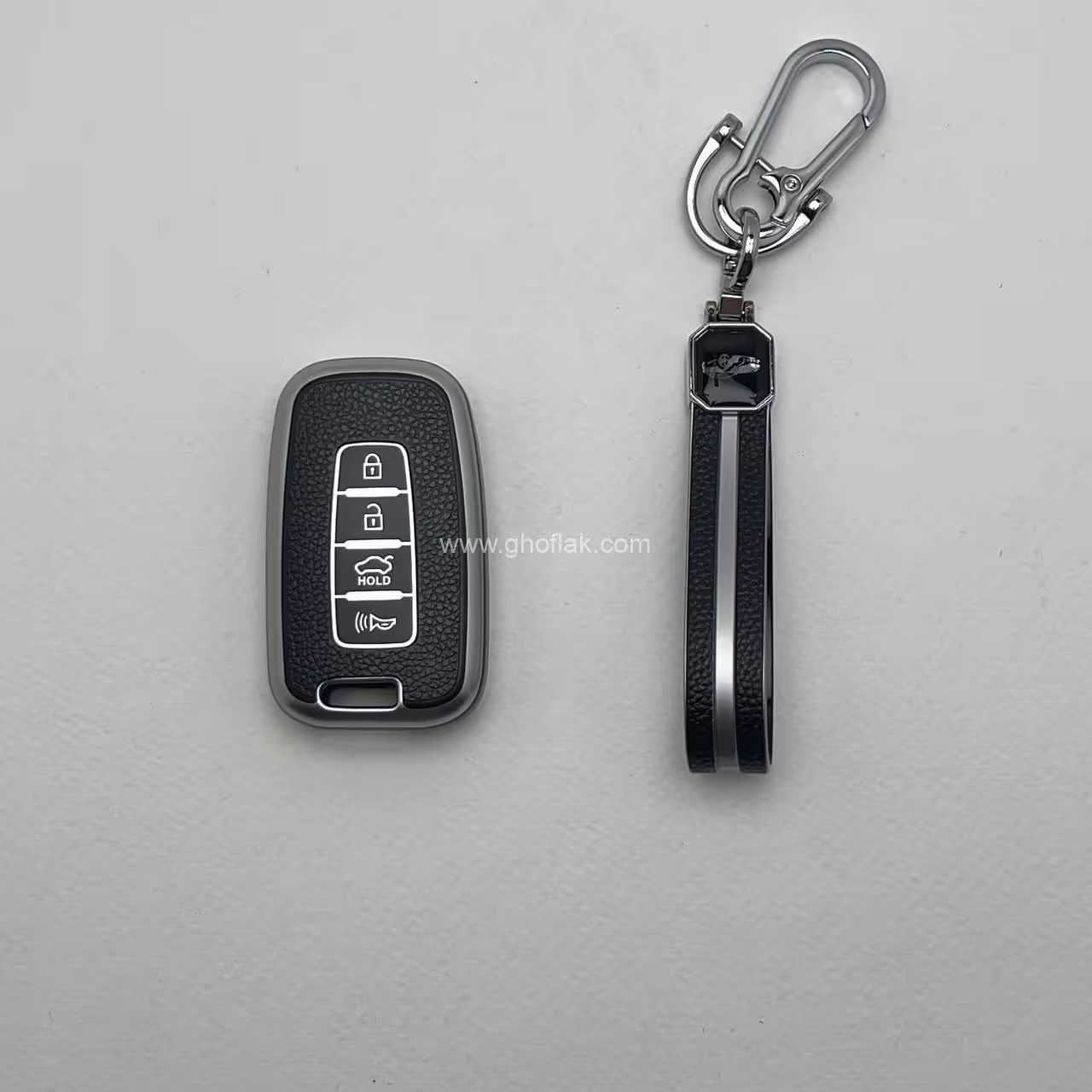 کاور ریموت هیوندایی و کیا چهار دکمه طرح چرم با بند ست