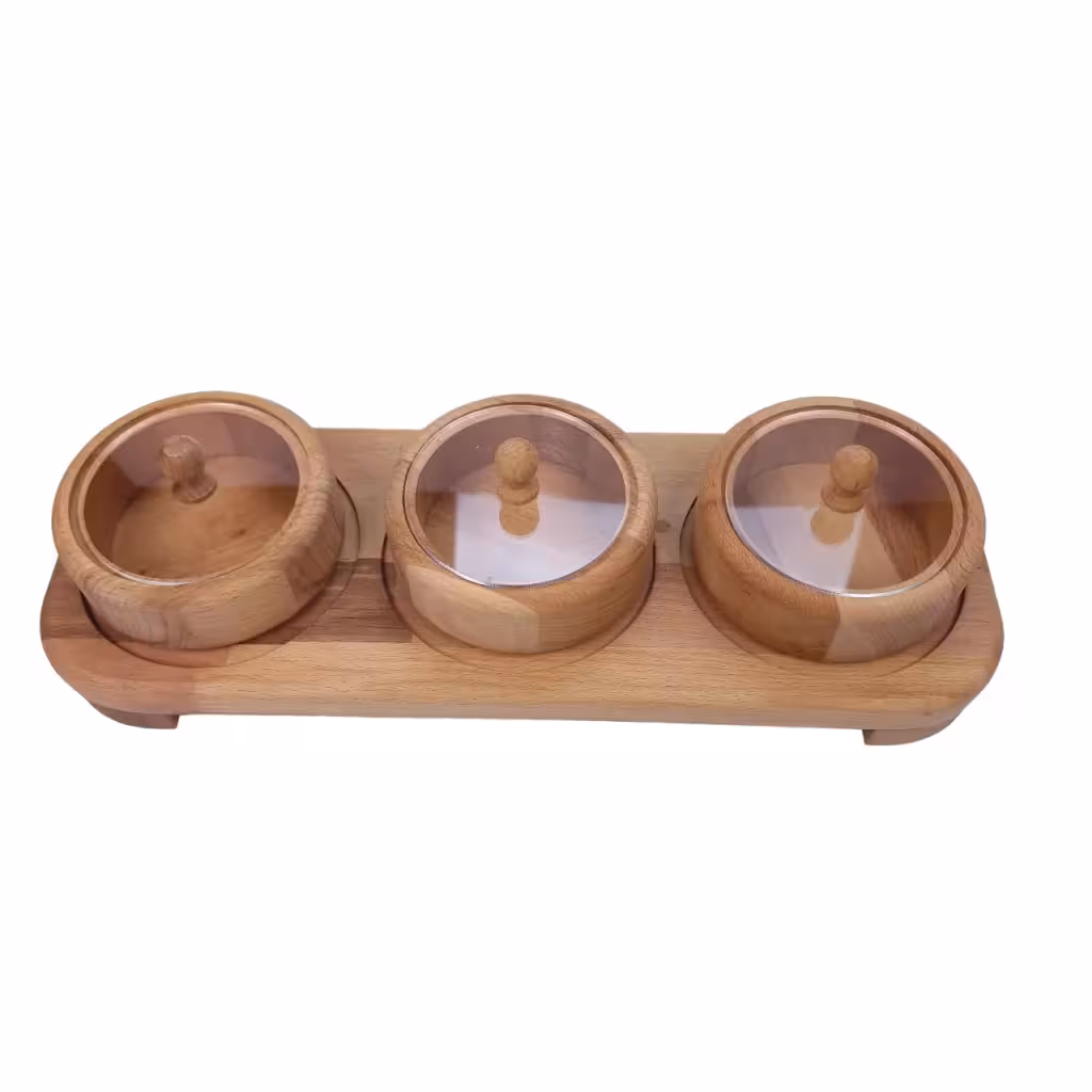 جعبه پذیرایی گرد سه تایی درب پلکسی با استند  کد WD5887