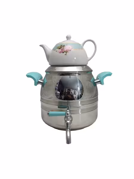 ست کتری و قوری نزاز کد 4040 سبز چدن