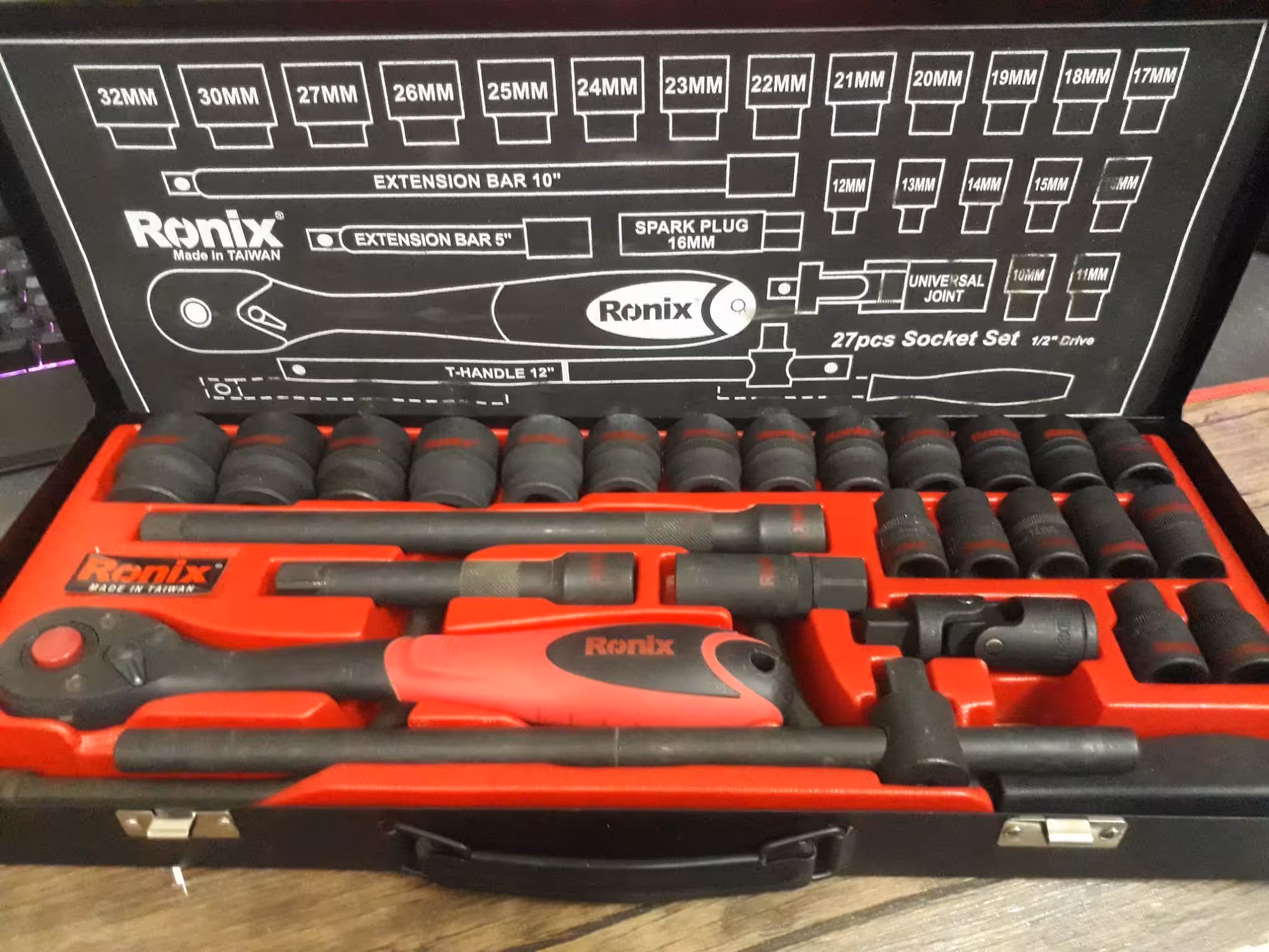 مجموعه 27 عددی آچار بکس و سری بکس رونیکس کد RH-2627