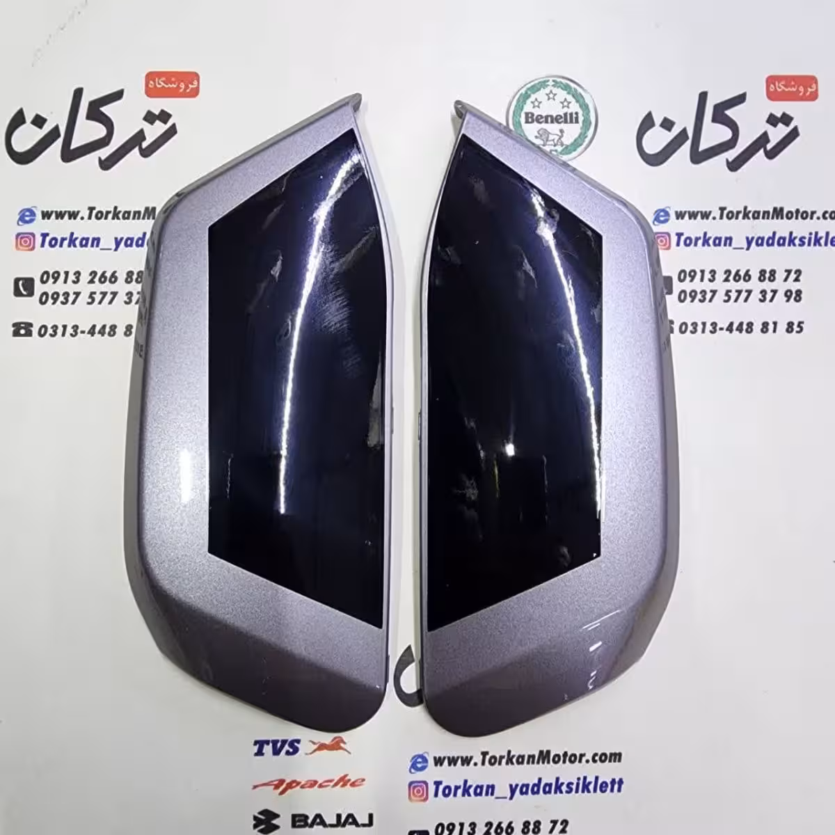 قاب ( کاور ) فلاپ ( لچکی ) بغل چراغ ( بلوری ) موتور طرح ایروکس و nvx ( نقره ای براق ) ( بدون ارم ) اتاق جدید ( جفت )