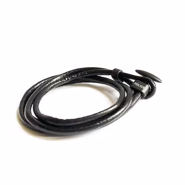 دستبند چرم قفل دار مشکی LM1038