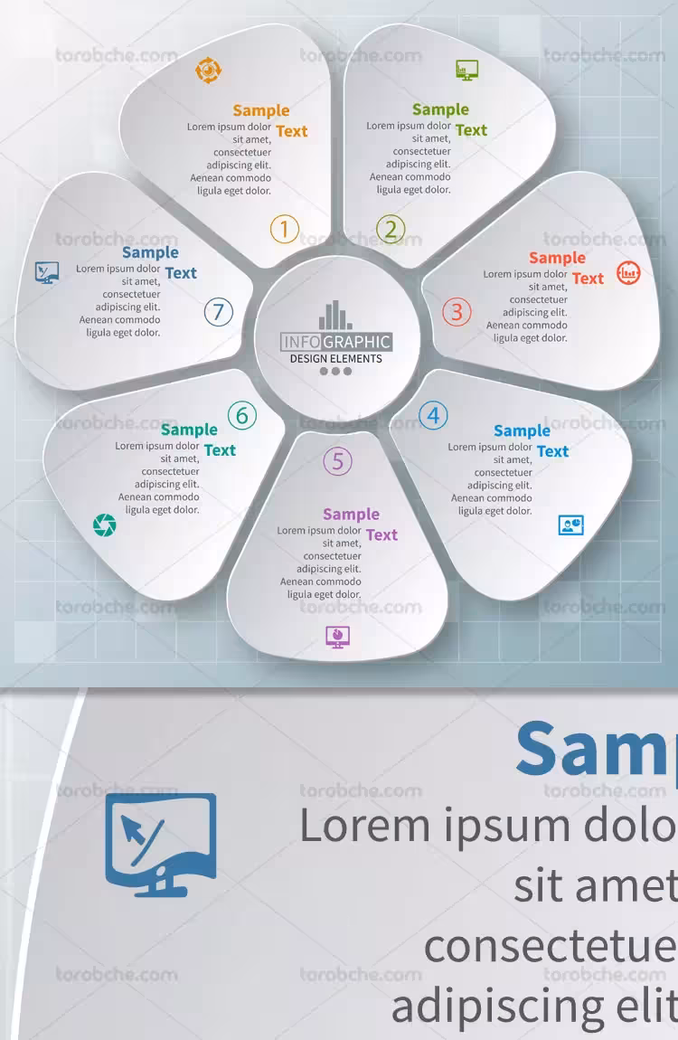 وکتور اینفوگرافیک طرح گل | گرافیک با طعم تربچه