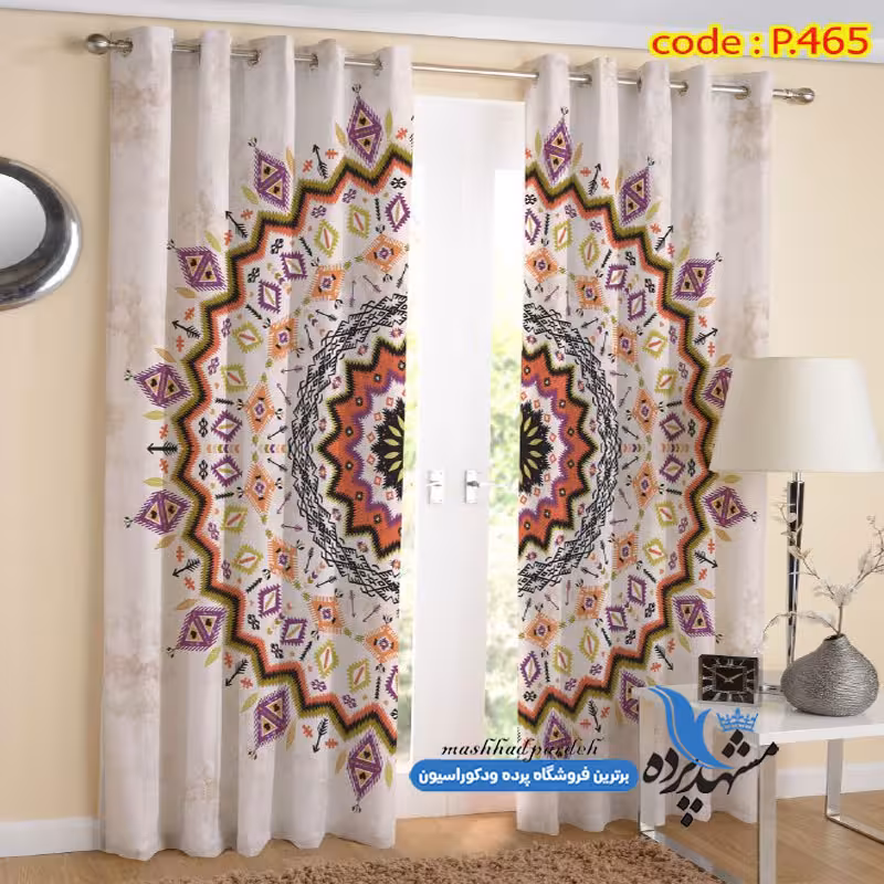 پرده پانچ اسلیمی طرح شمسه کد p-465