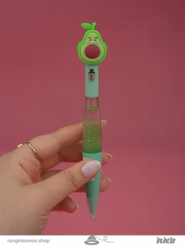 روان نویس آکواریومی چراغدار طرح آووکادو Illuminated aquarium fountain pen with avocado design