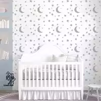 شابلون دیواری ماه و ستاره کد 734