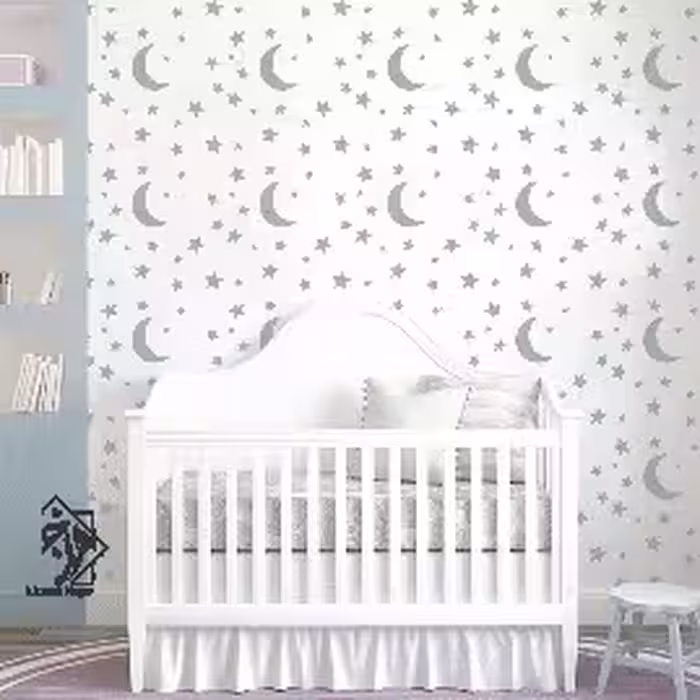 شابلون دیواری ماه و ستاره کد 734
