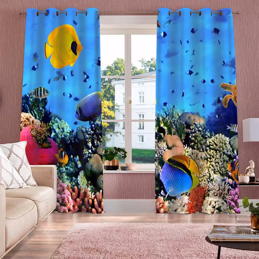 پرده پانچی کد 2 (طرح آکواریوم)