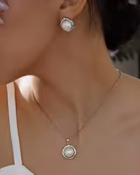 نیمست نقره مروارید اصل جواهری کد 00515