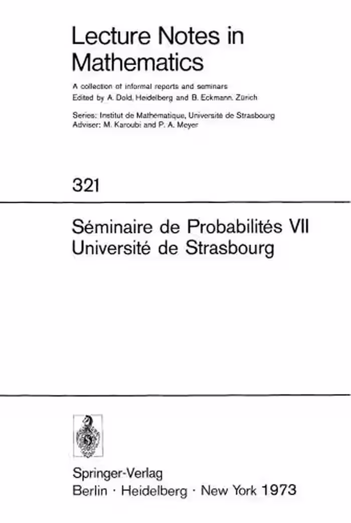 خرید و دانلود نسخه کامل کتاب Seminaire de Probabilites VII Universite de Strasbourg