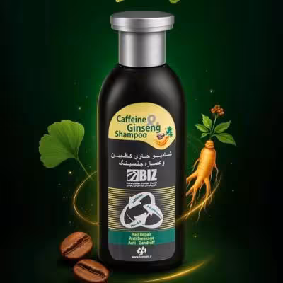 شامپو کافئین و عصاره جنسینگ بیز