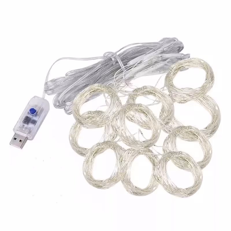 ریسه ال ای دی طرح مفتولی 10 آویز طول 2 متر