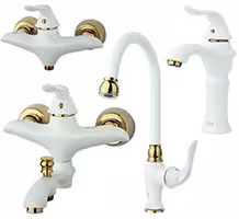 ست شیرآلات راسان مدل پریمو شیری طلایی