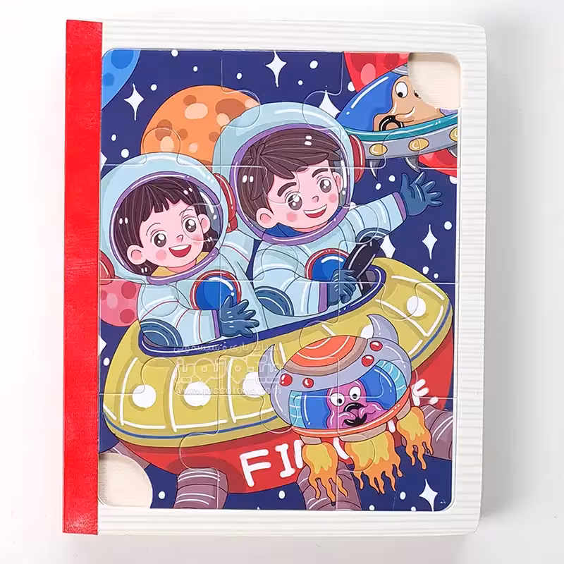 پازل کتابی چوبی مدل فضانوردان کد XLE-905