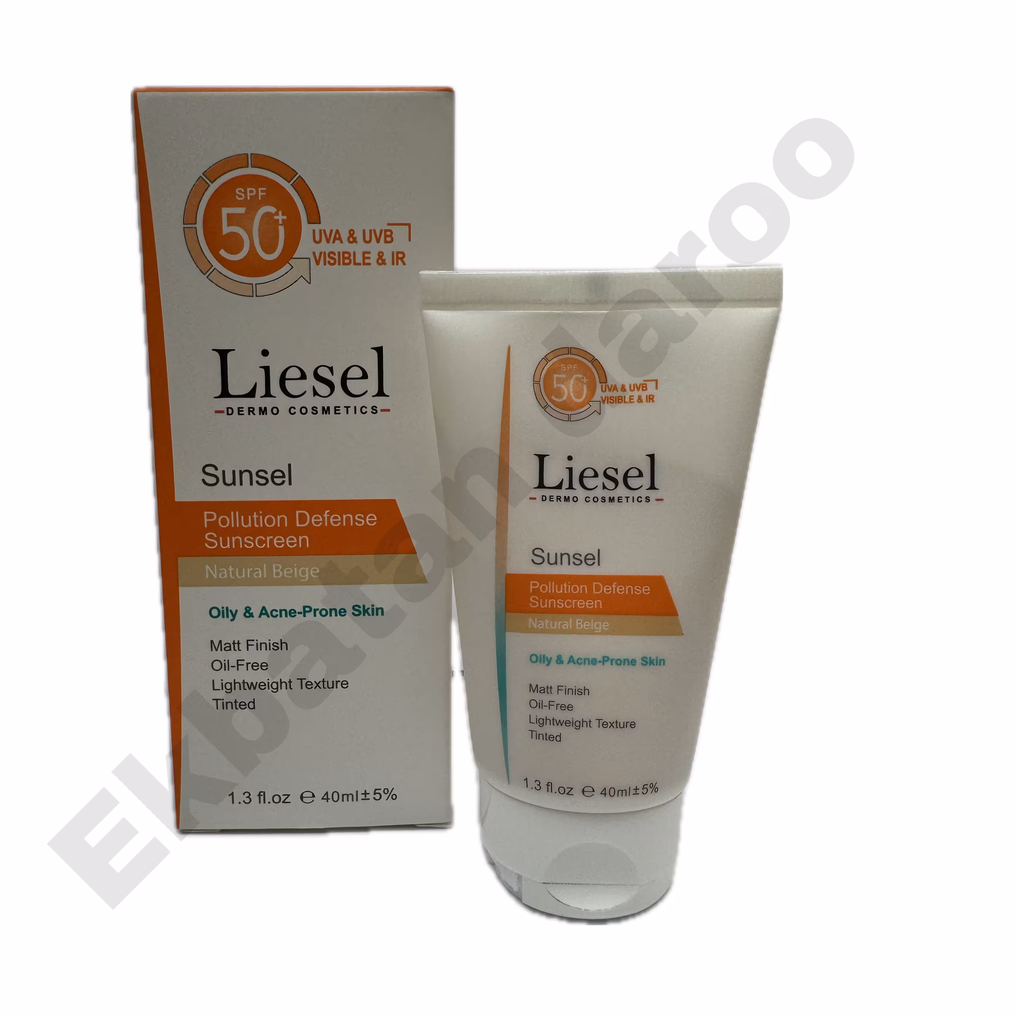 ضد آفتاب رنگی بژ طبیعی پوست چرب لایسل  LITINTED SUNSCREEN SPF50 OILY &amp; ACNE PRONE SKIN NATURAL BEIGE LIESEL