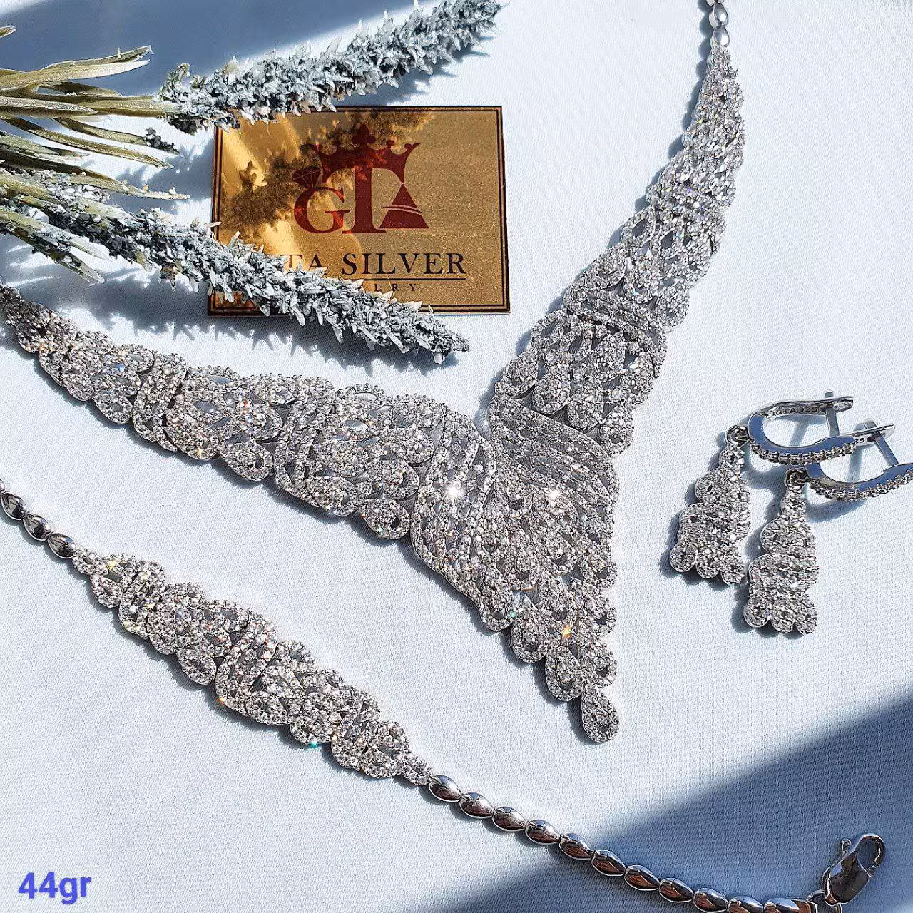 سرویس مارسا جواهری نقره 925 آبکاری طلا کیفیت درجه یک