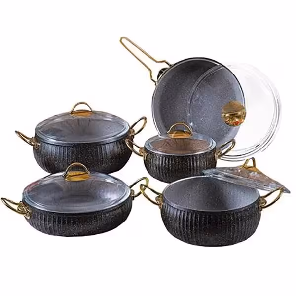 سرویس قابلمه 10 پارچه اویز مدل سلین مشکی