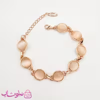 دستبند زنانه کلیو Clio رزگلد با کریستالهای دایره کد 300
