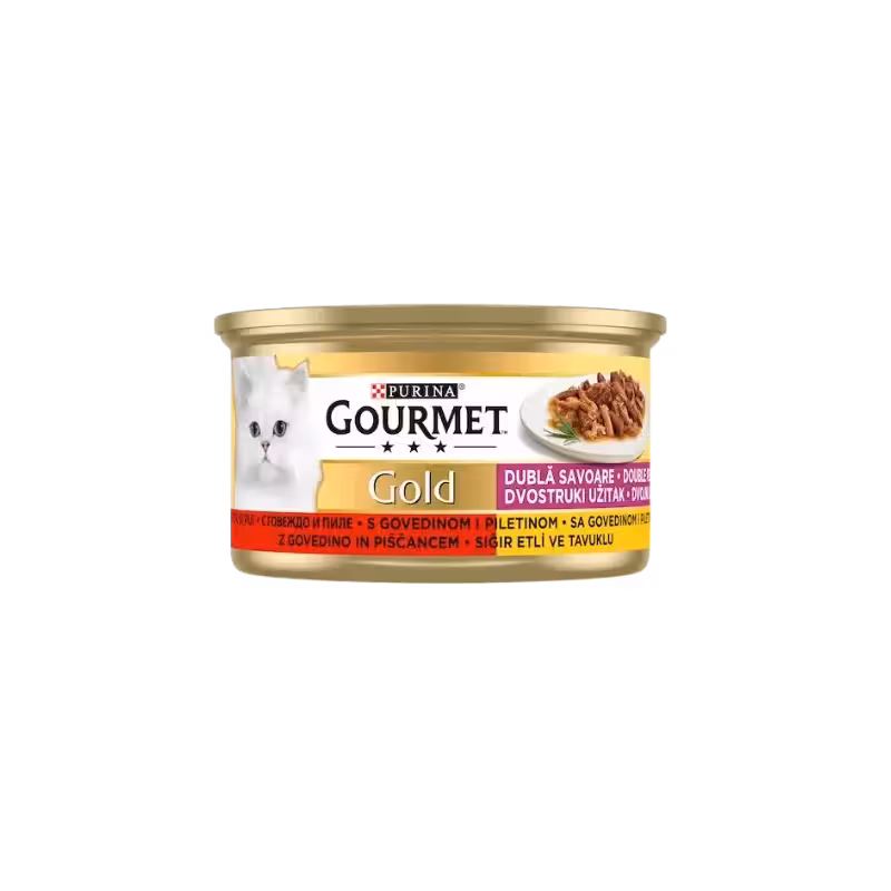 کنسرو گربه طعم گوشت گاو و مرغ برند Gourmet گورمت 85 گرمی