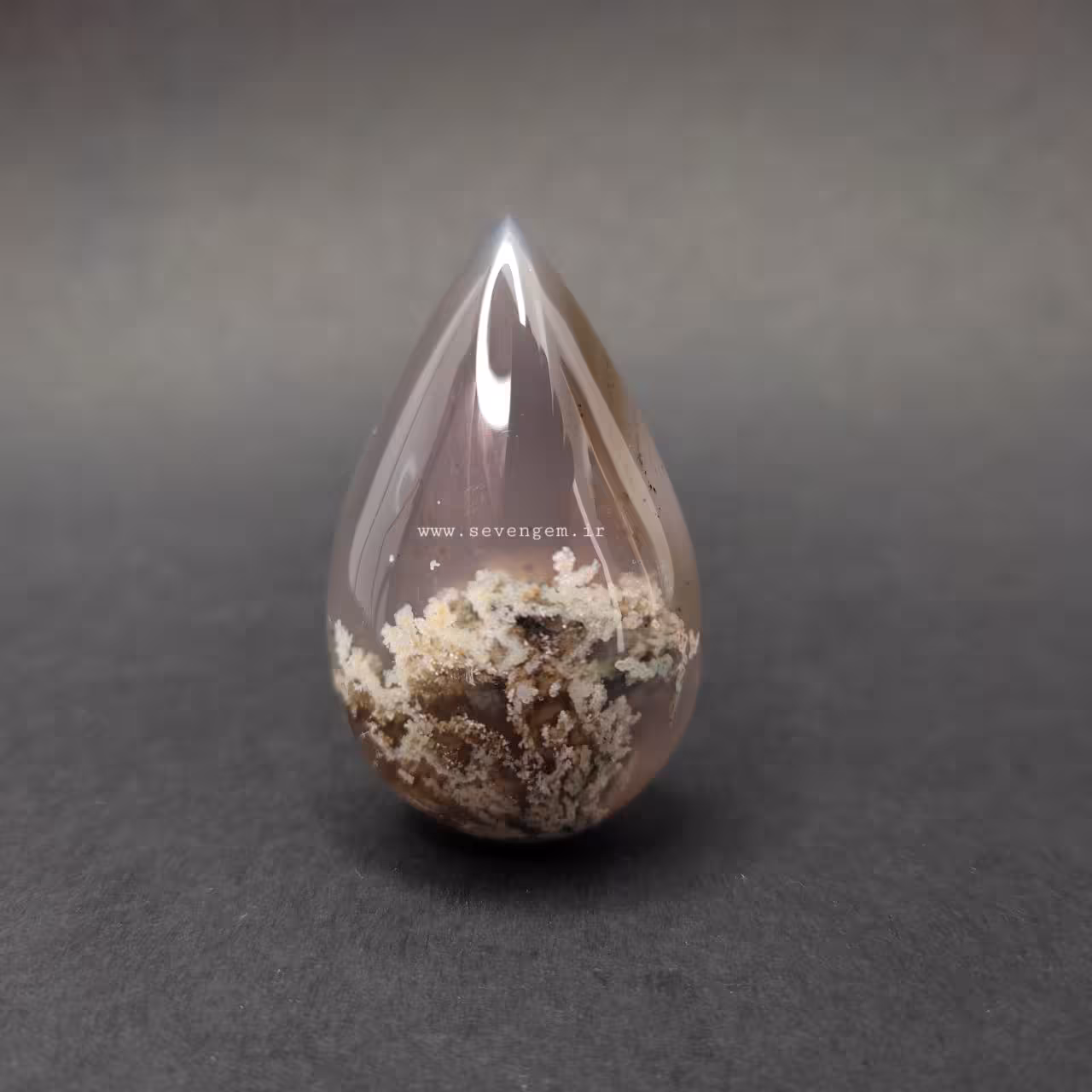 نگین عقیق شجر بهاره تراش اشکی (کد60)