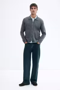 ژاکت جلو باز مردانه متناسب با کش باف H&M