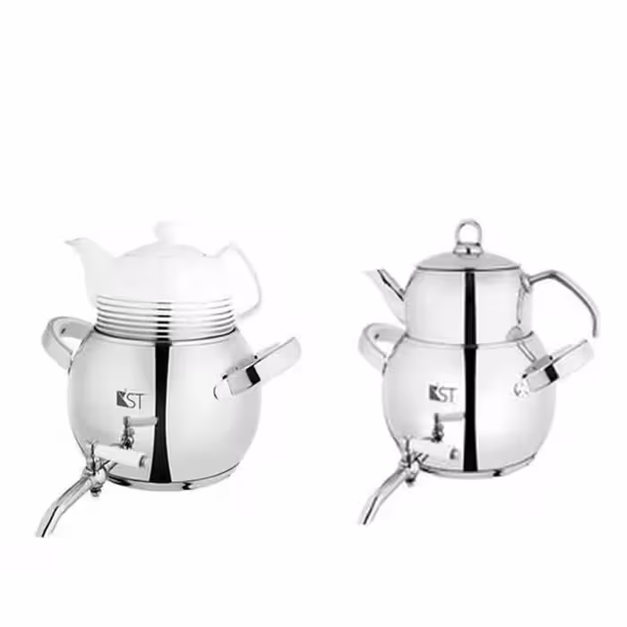 کتری طرح ترک دو قوری دسته دو تکه کی اس تی مدل 4050TP