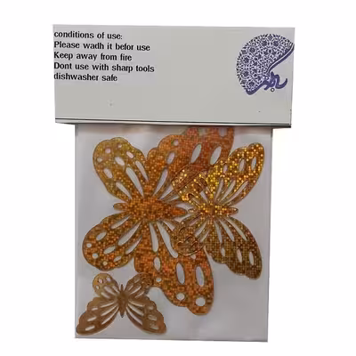 ابزار تزیین کیک به گز مدل پروانه مجموعه 3 عددی