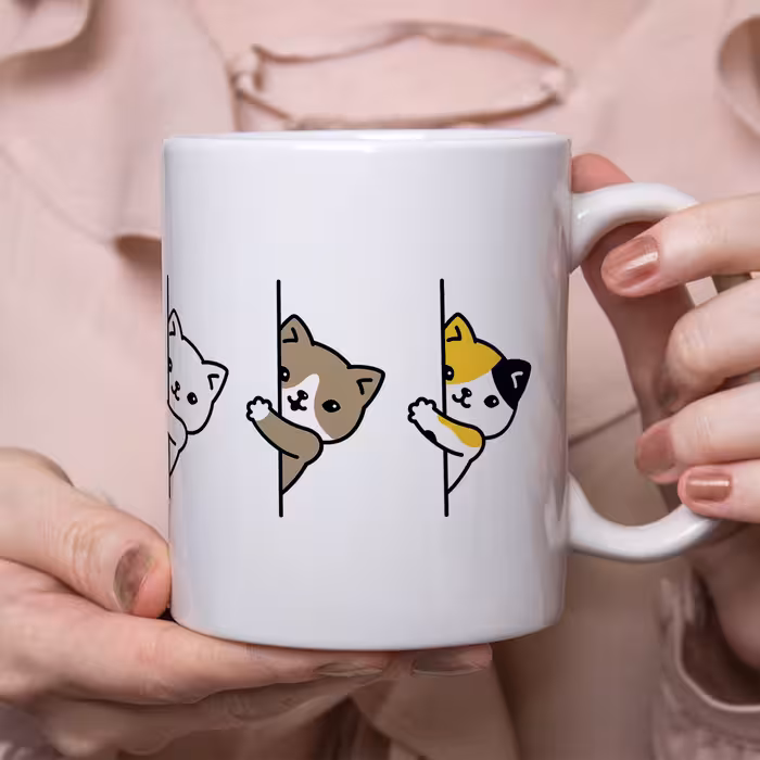 ماگ طرح گربه های پشت دیوار