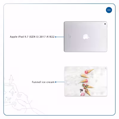 برچسب پوششی ماهوت مدل Funnel ice cream مناسب برای تبلت اپل iPad 9.7 (GEN 5) 2017 A1822