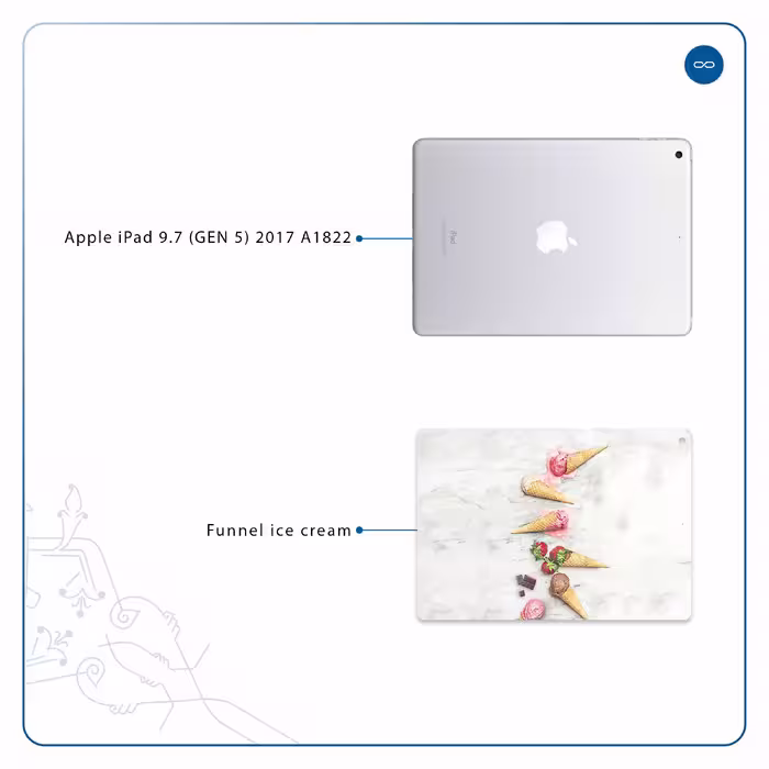 برچسب پوششی ماهوت مدل Funnel ice cream مناسب برای تبلت اپل iPad 9.7 (GEN 5) 2017 A1822