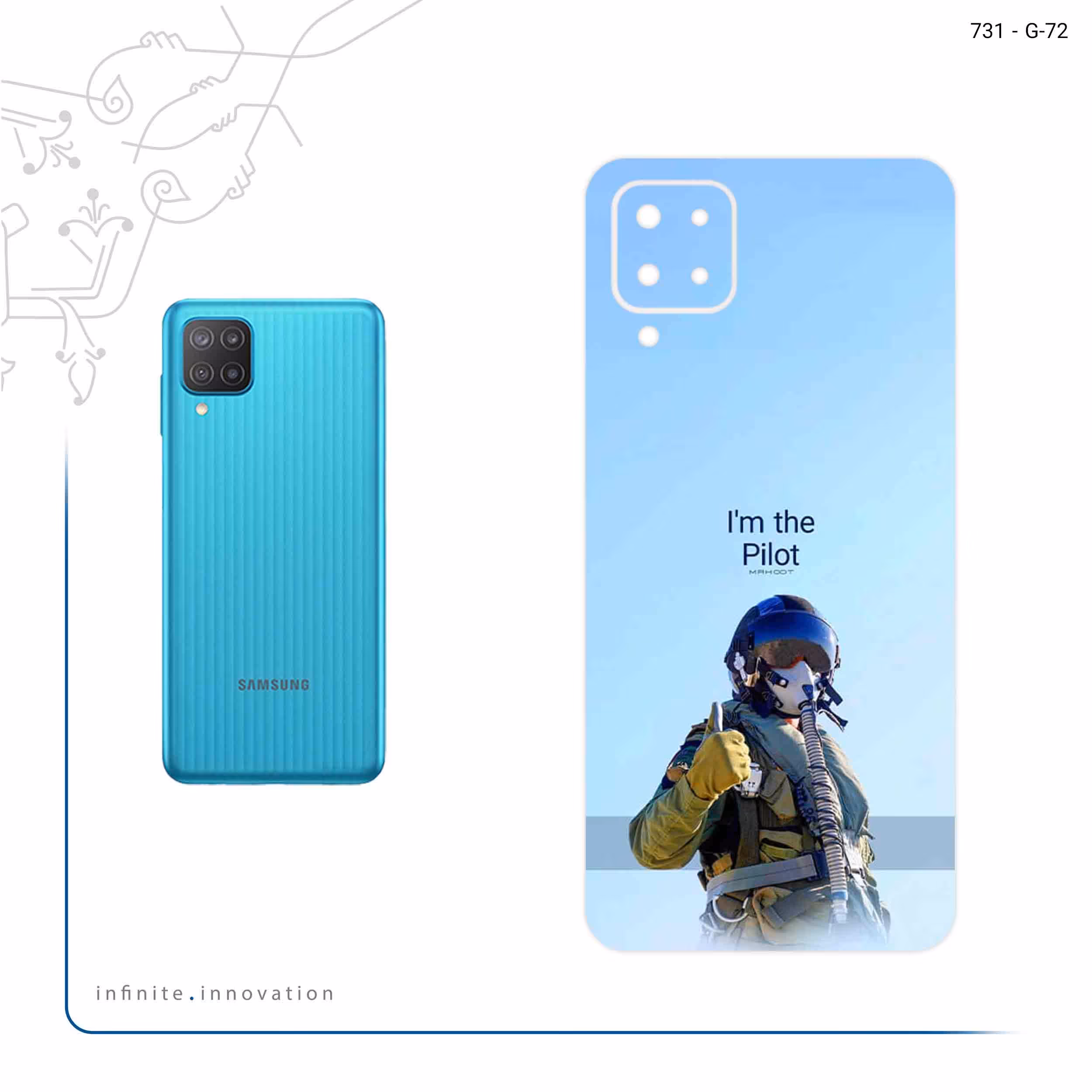 برچسب پوششی ماهوت مدل Pilot مناسب برای گوشی موبایل سامسونگ Galaxy M12