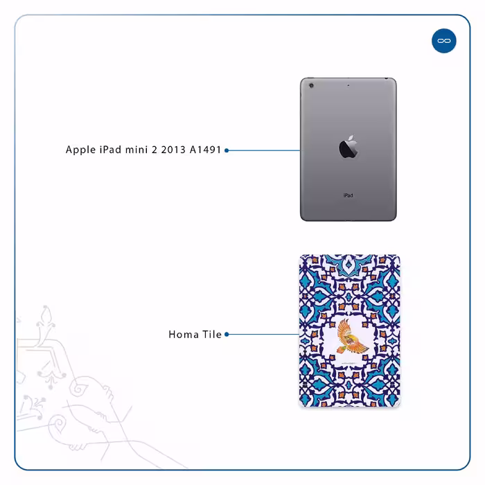 برچسب پوششی ماهوت مدل Homa Tile مناسب برای تبلت اپل iPad mini 2 2013 A1491
