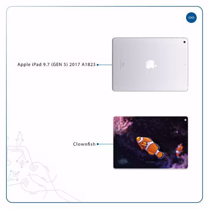 برچسب پوششی ماهوت مدل Clownfish مناسب برای تبلت اپل iPad 9.7 (GEN 5) 2017 A1823