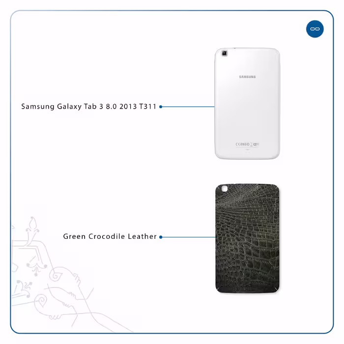 برچسب پوششی ماهوت مدل Green-Crocodile-Leather مناسب برای تبلت سامسونگ Galaxy Tab 3 8.0 2013 T311