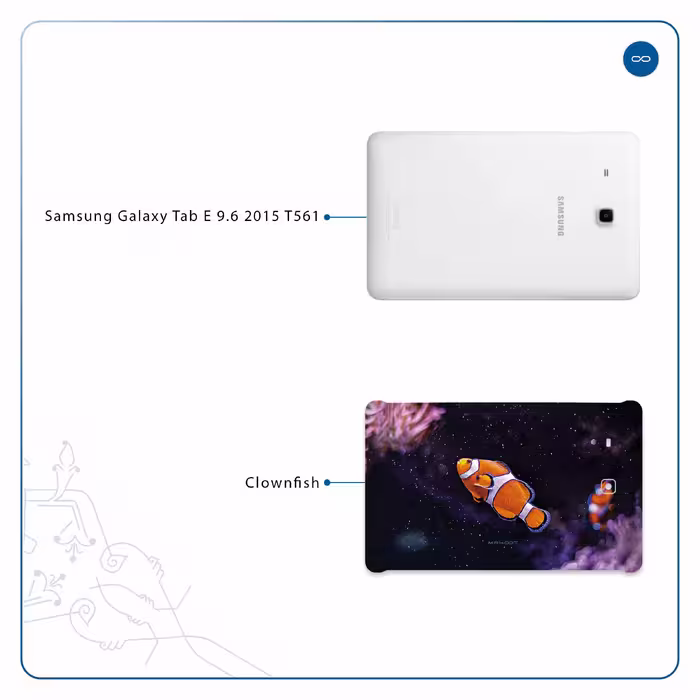 برچسب پوششی ماهوت مدل Clownfish مناسب برای تبلت سامسونگ Galaxy Tab E 9.6 2015 T561