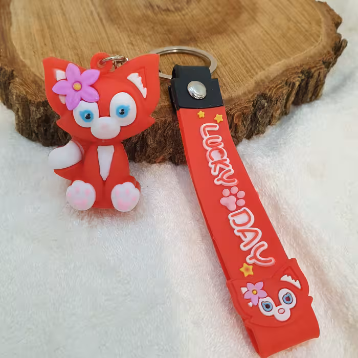 جاکلیدی مدل سیلیکونی طرح گربه گل به سر کد DB20