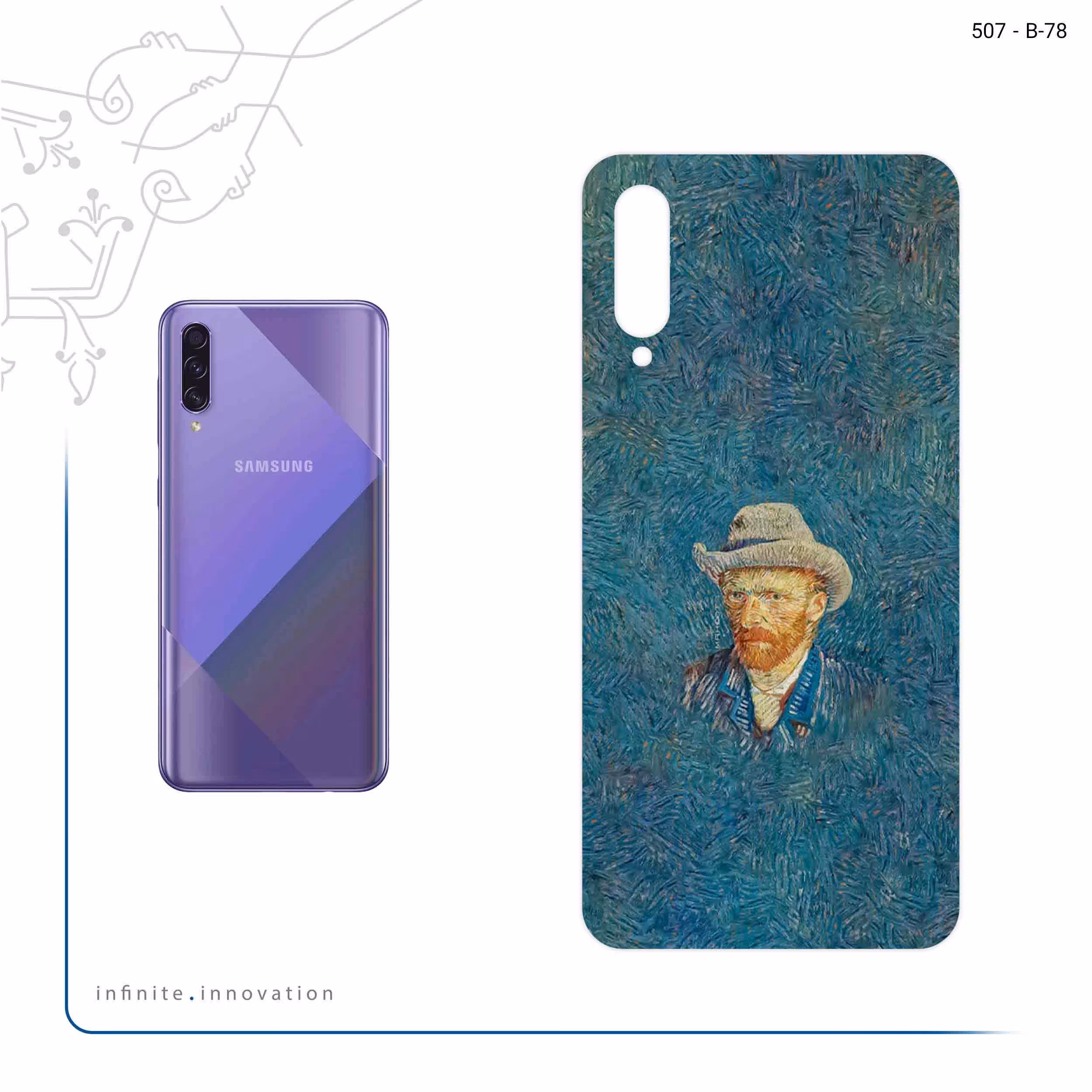 برچسب پوششی ماهوت مدل Self portrait with a gray felt hat مناسب برای گوشی موبایل سامسونگ Galaxy A50s