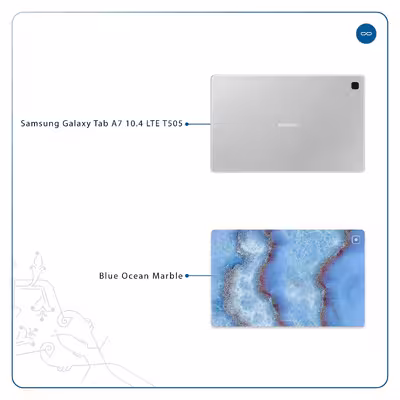 برچسب پوششی ماهوت مدل Blue Ocean Marble مناسب برای تبلت سامسونگ Galaxy Tab A7 10.4 LTE 2020 T505