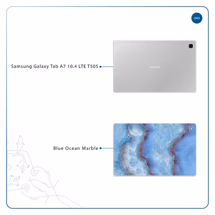 برچسب پوششی ماهوت مدل Blue Ocean Marble مناسب برای تبلت سامسونگ Galaxy Tab A7 10.4 LTE 2020 T505
