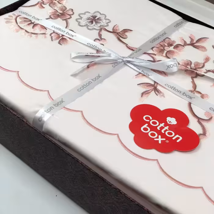 سرویس روتختی کاتن باکس مدل 3D Nakisli Tiny Pudra دو نفره 6 تکه