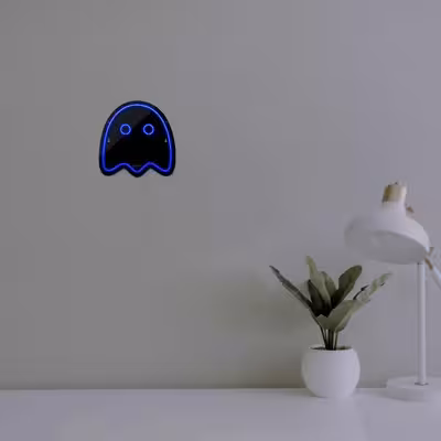 چراغ دیواری نئون دیزاین طرح Packman-2-BL_BL