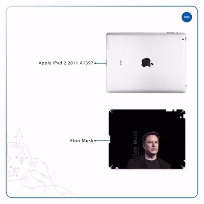 برچسب پوششی ماهوت مدل Elon Musk مناسب برای تبلت اپل iPad 2 2011 A1397